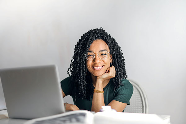 Woman with laptop